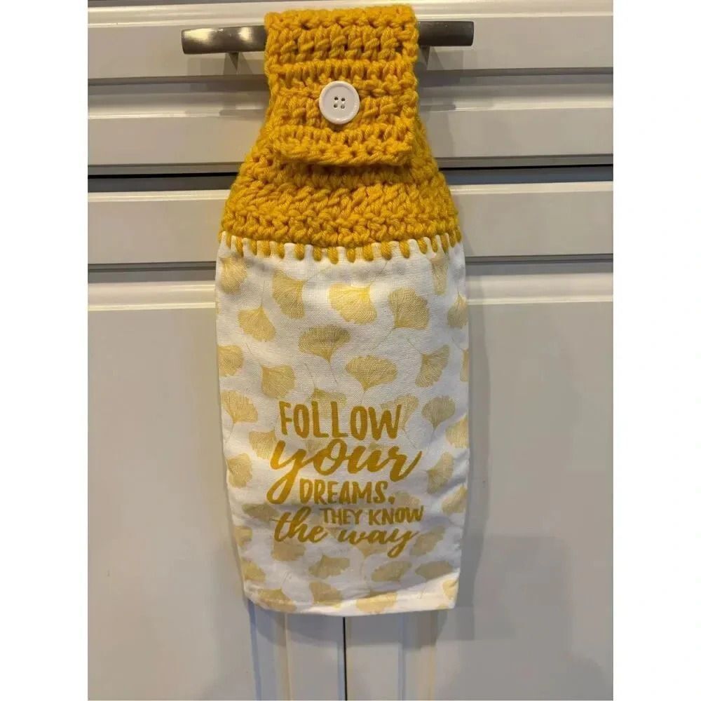 Crochet Top Kitchen Towel- Follow your dream